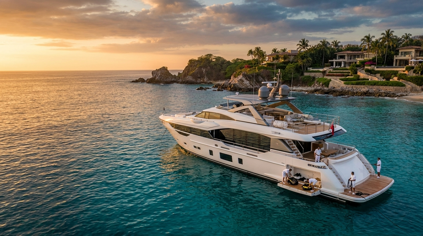 Travelers relaxing on the deck of a chartered yacht in Riviera Nayarit booked through BYRBO