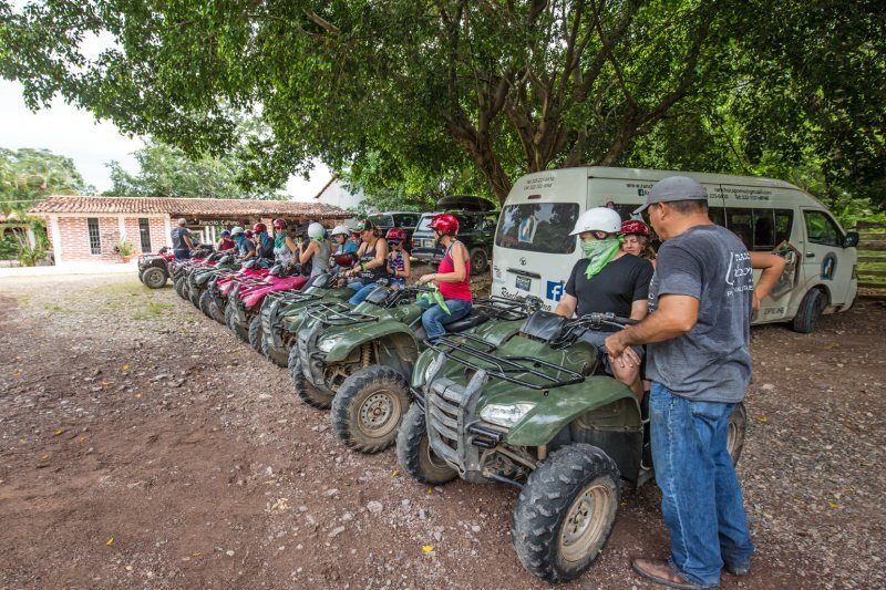 ATVs lined up at Rancho Capomo before the tour starts
